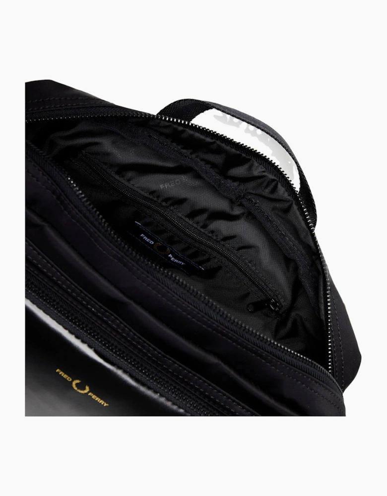 Fred Perry Nylon Twill Leather Cross Body Black Bag