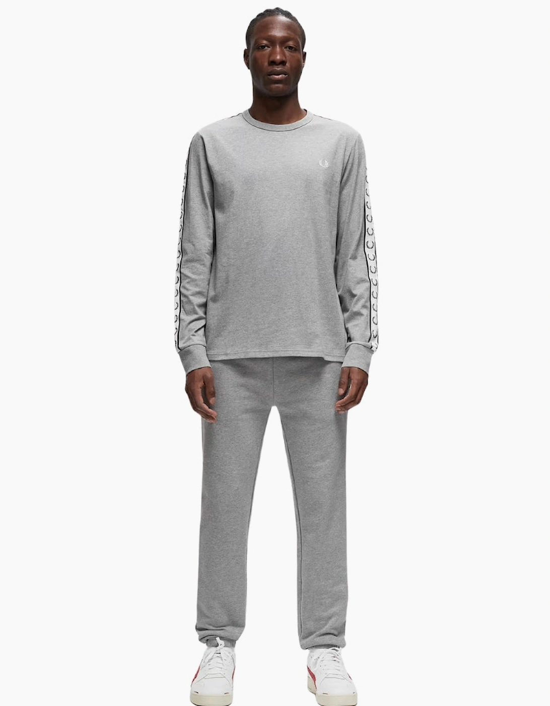 Fred Perry Taped Long Sleeve Steel Marl T-Shirt