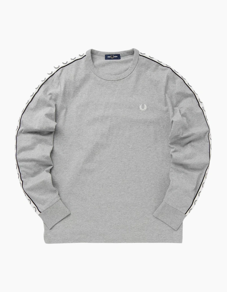Fred Perry Taped Long Sleeve Steel Marl T-Shirt