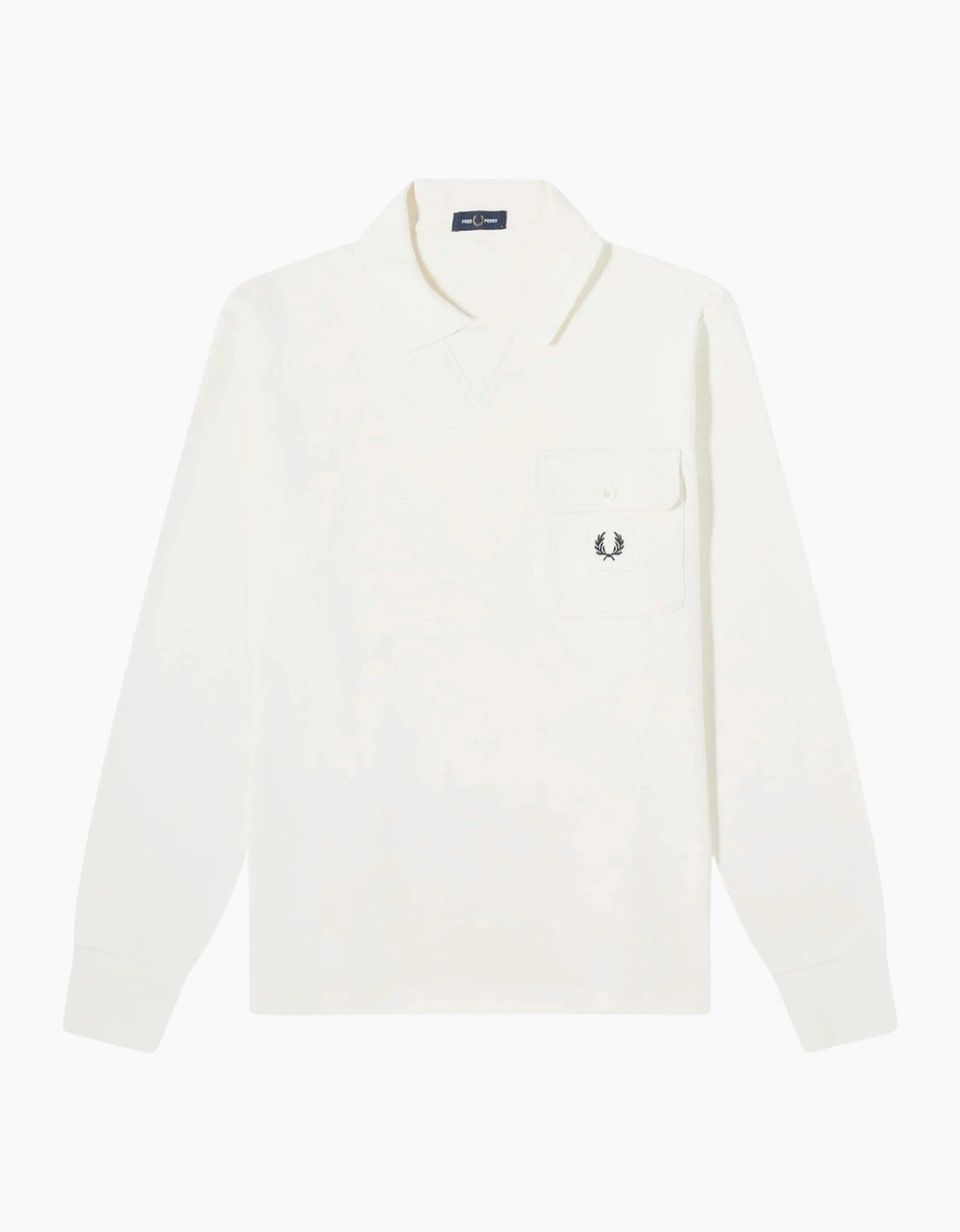 Fred Perry Long Sleeve Loopback Ecru Sweater, 5 of 4