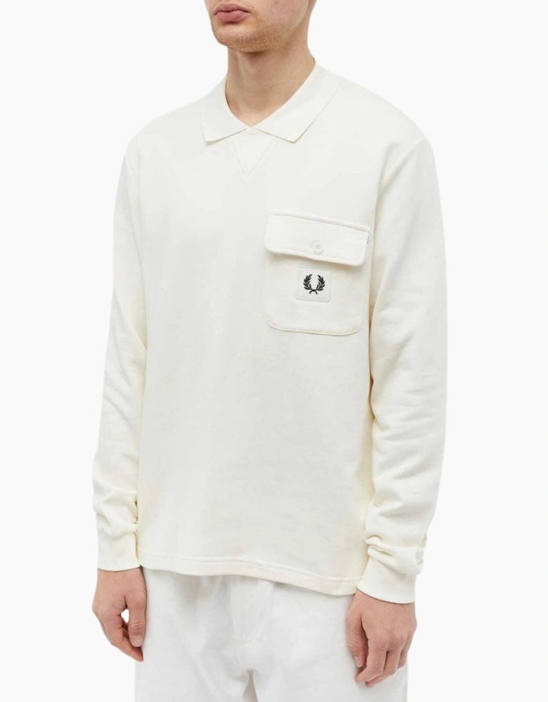 Fred Perry Long Sleeve Loopback Ecru Sweater