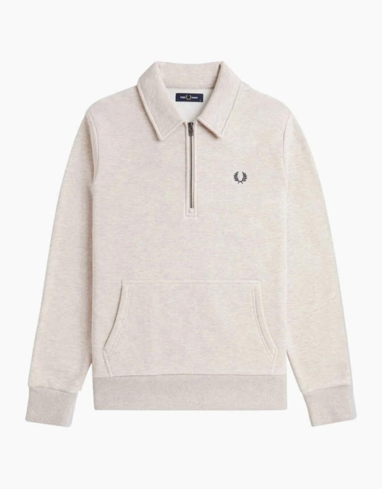 Fred Perry Half Zip Porridge Marl Pullover Sweater