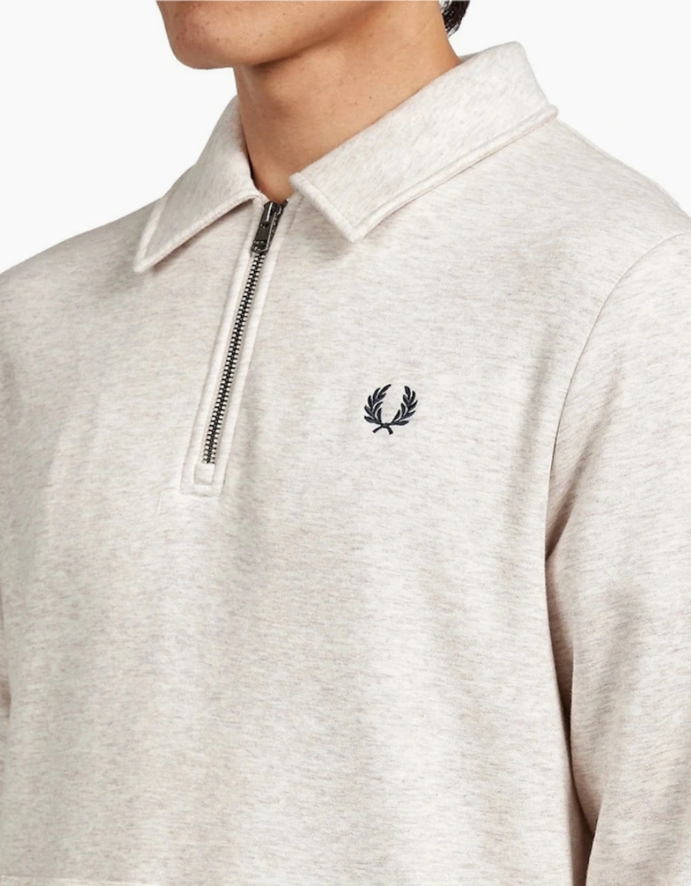 Fred Perry Half Zip Porridge Marl Pullover Sweater