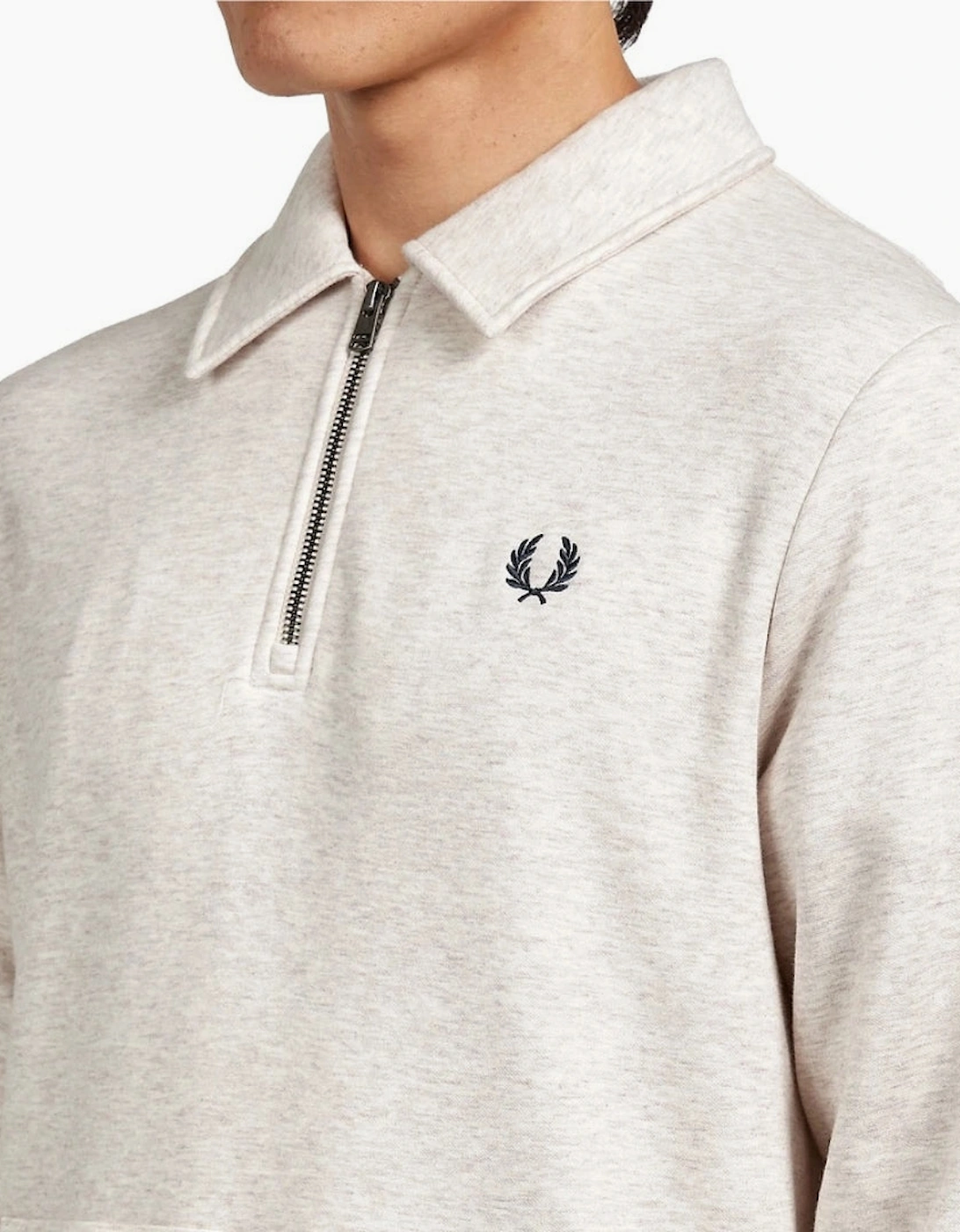 Fred Perry Half Zip Porridge Marl Pullover Sweater