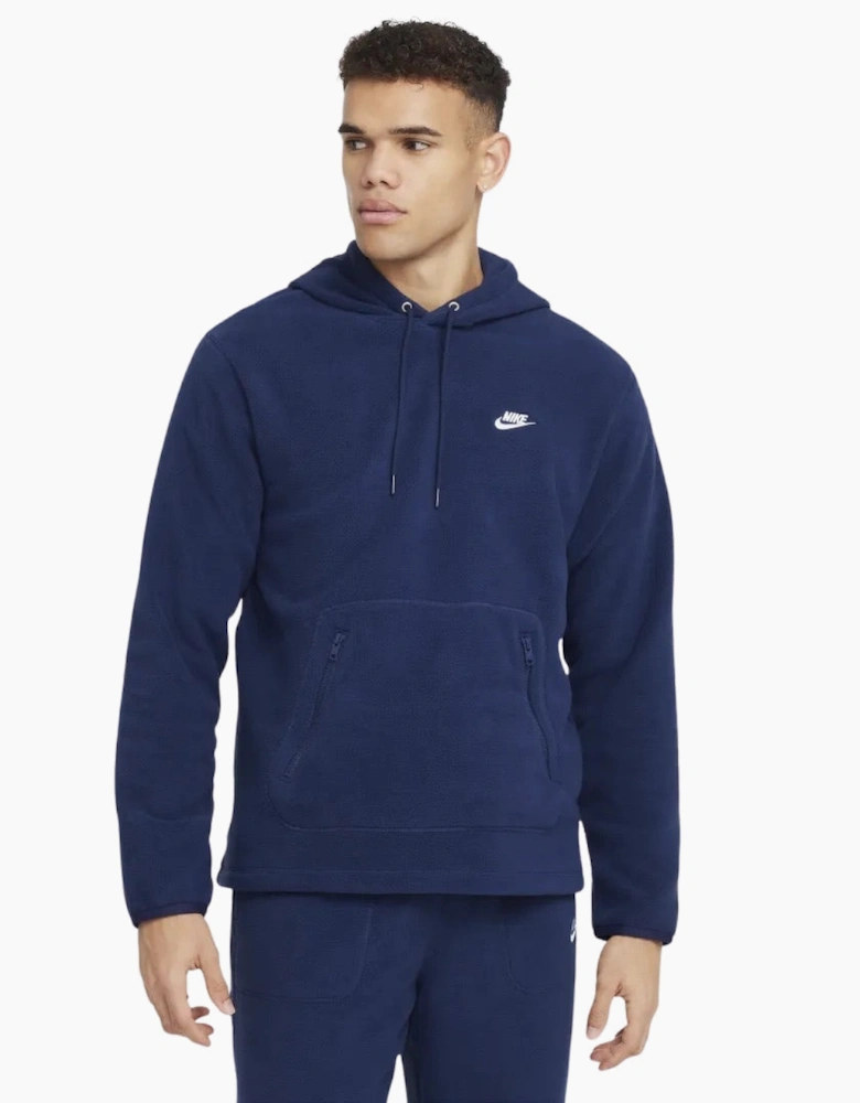 Nike Club Winterized Pullover Navy Blue Hoodie
