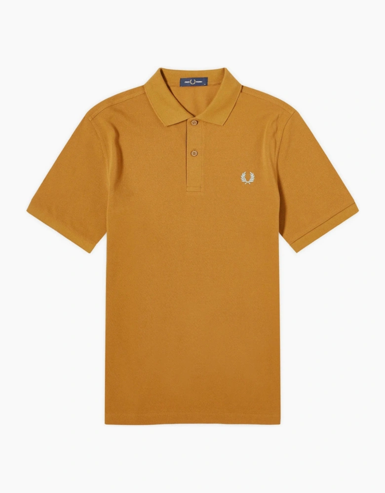 Fred Perry Classic Dark Caramel Blue Logo Polo Shirt
