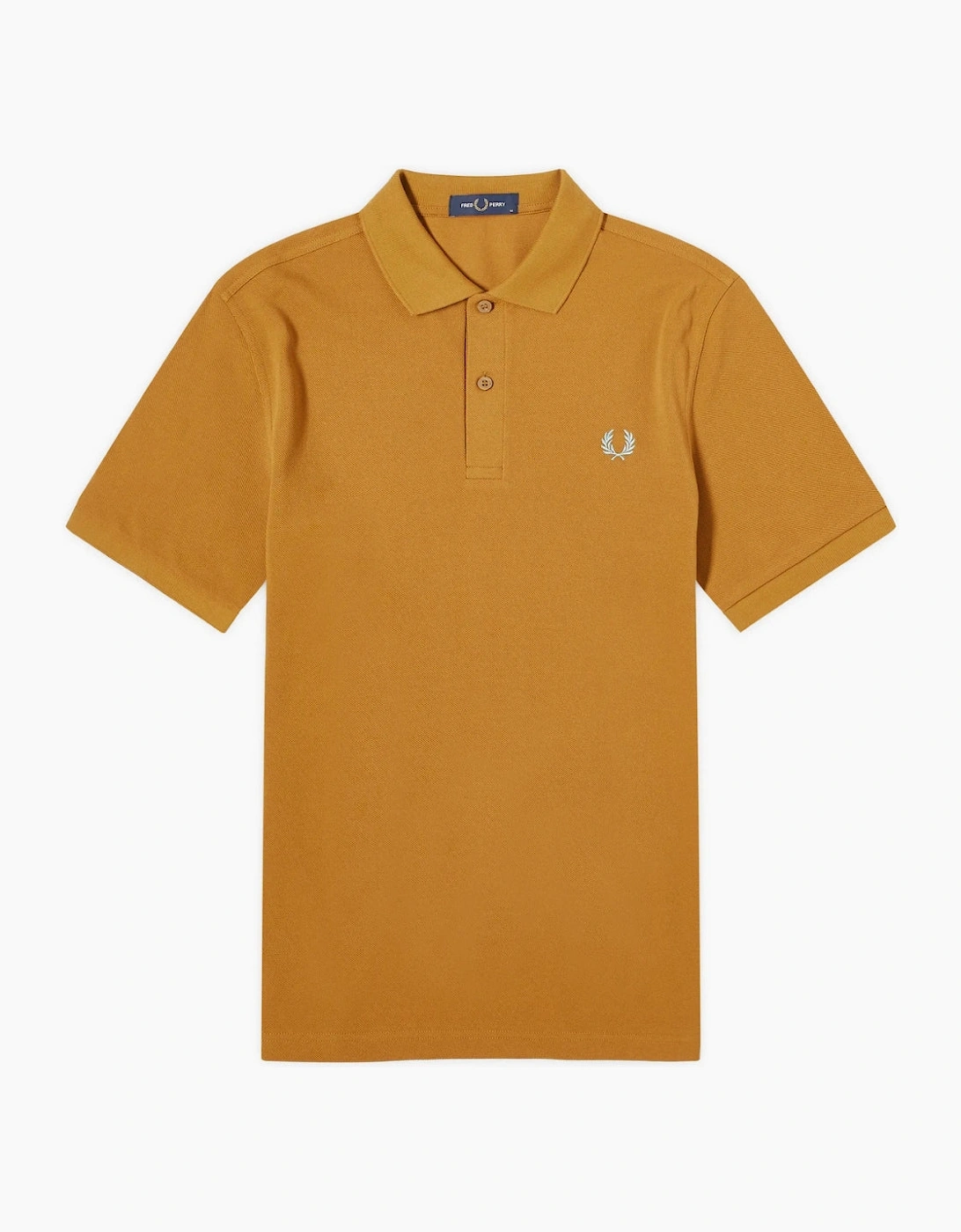 Fred Perry Classic Dark Caramel Blue Logo Polo Shirt, 6 of 5