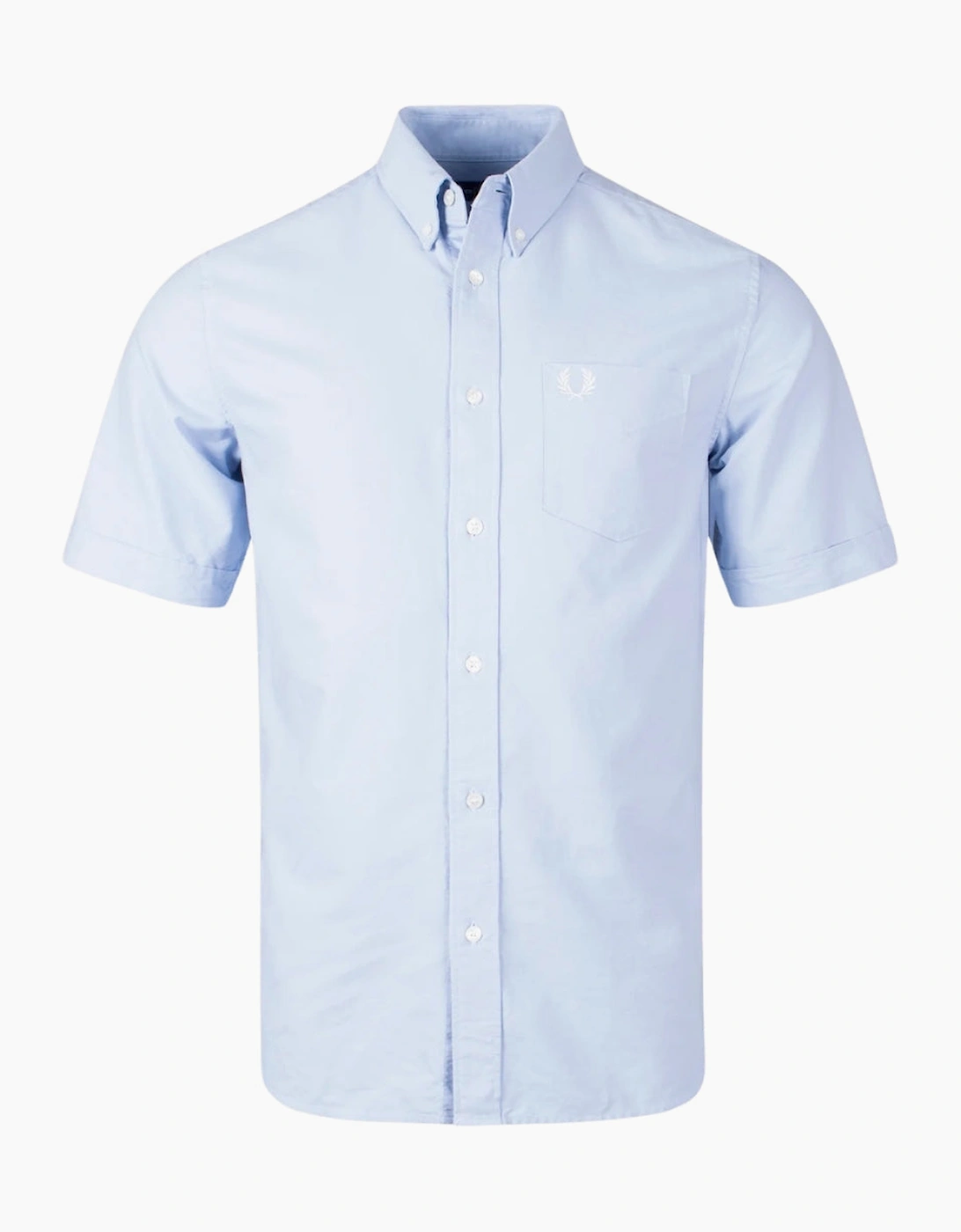 Fred Perry Short Sleeve Light Smoke Oxford Shirt, 6 of 5
