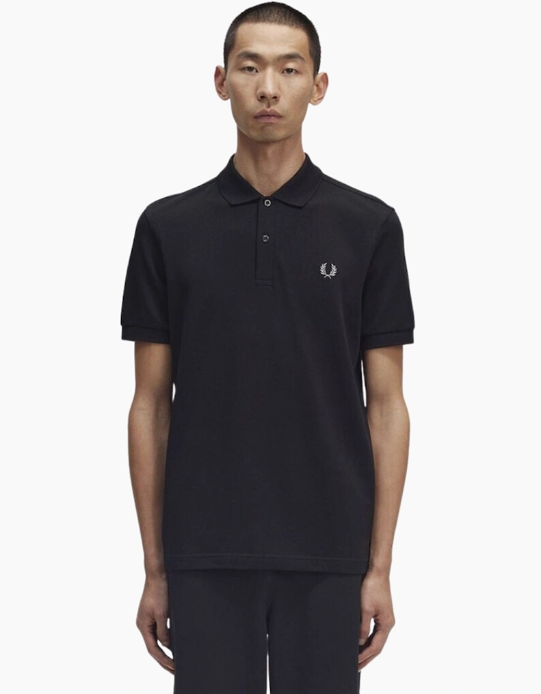 Fred Perry Classic Black Chrome Logo Polo Shirt