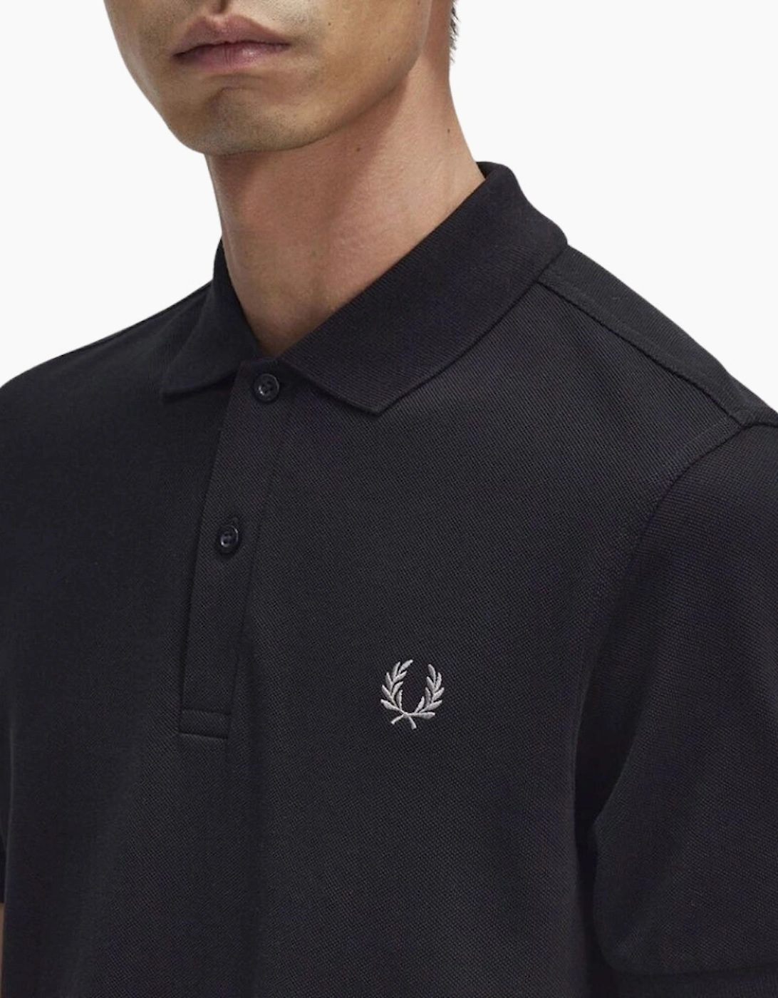 Fred Perry Classic Black Chrome Logo Polo Shirt