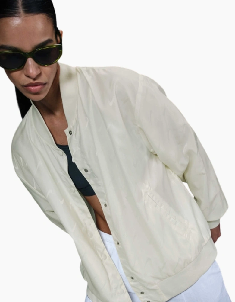 Nike Women's Destroyer Oversized Monogram White Jacket