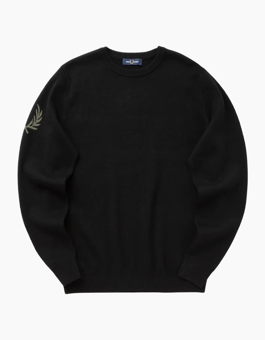 Fred Perry Laurel Wreath Knit Black Jumper, 5 of 4