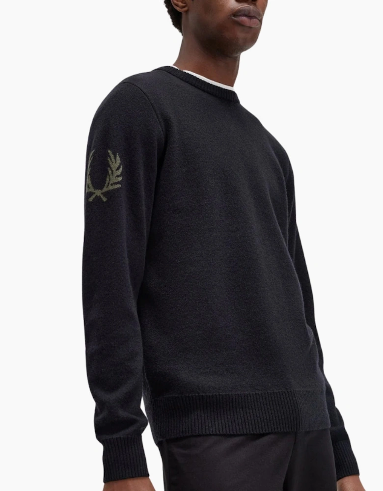 Fred Perry Laurel Wreath Knit Black Jumper