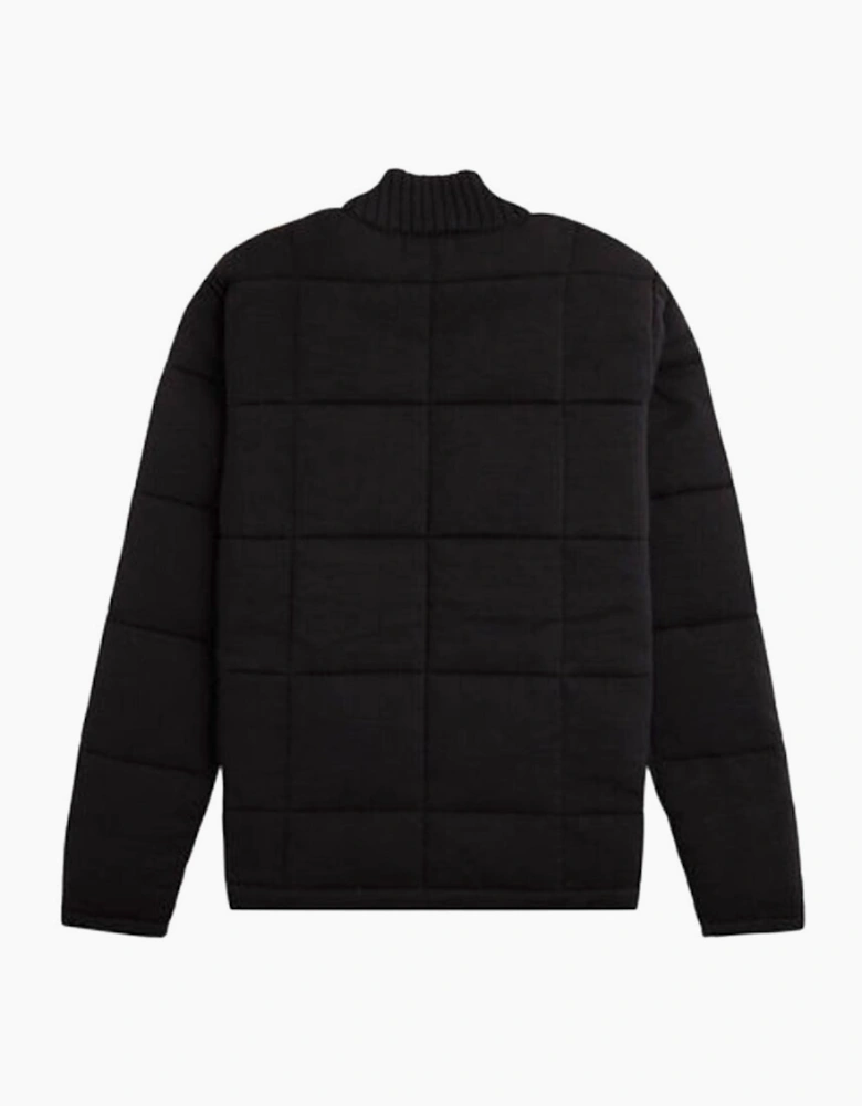 Fred Perry Quilted Knitted Black Jacket