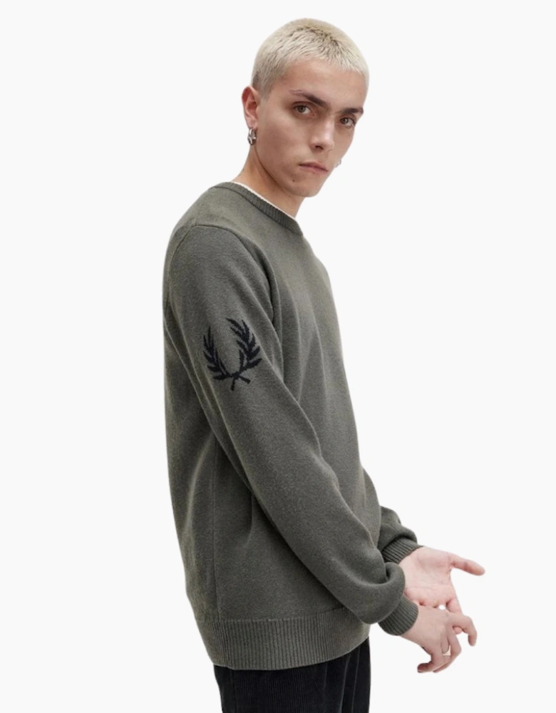 Fred Perry Laurel Wreath Knit Field Green Jumper