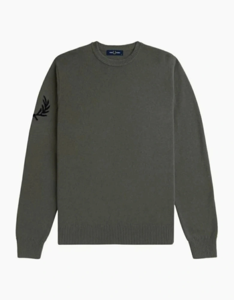 Fred Perry Laurel Wreath Knit Field Green Jumper