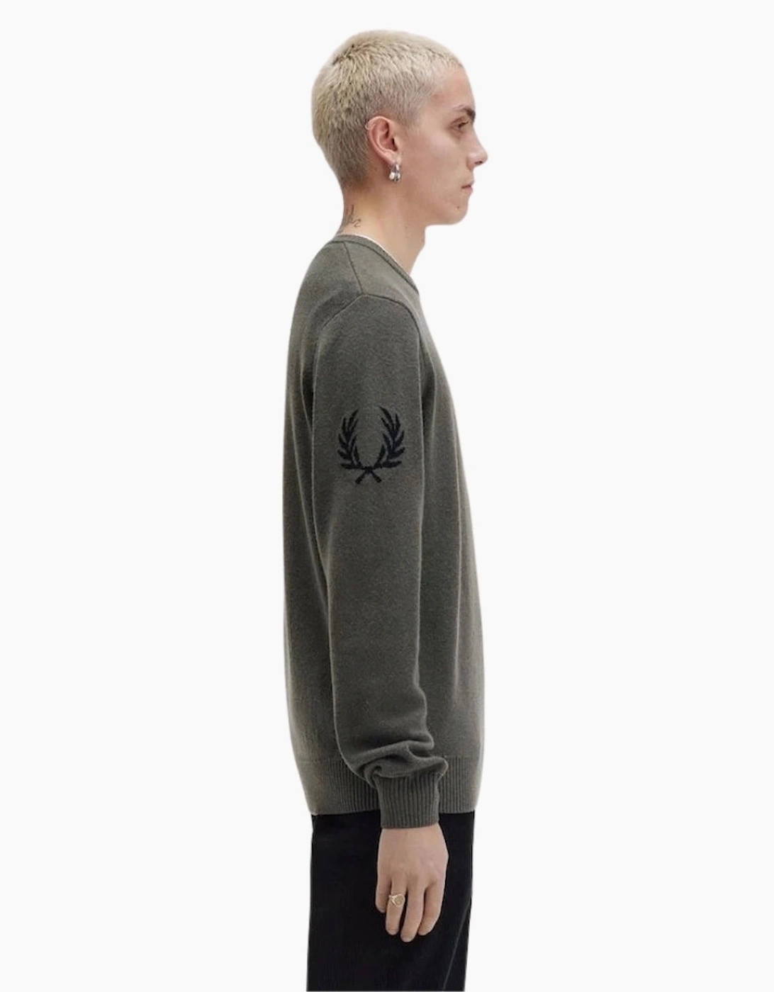 Fred Perry Laurel Wreath Knit Field Green Jumper