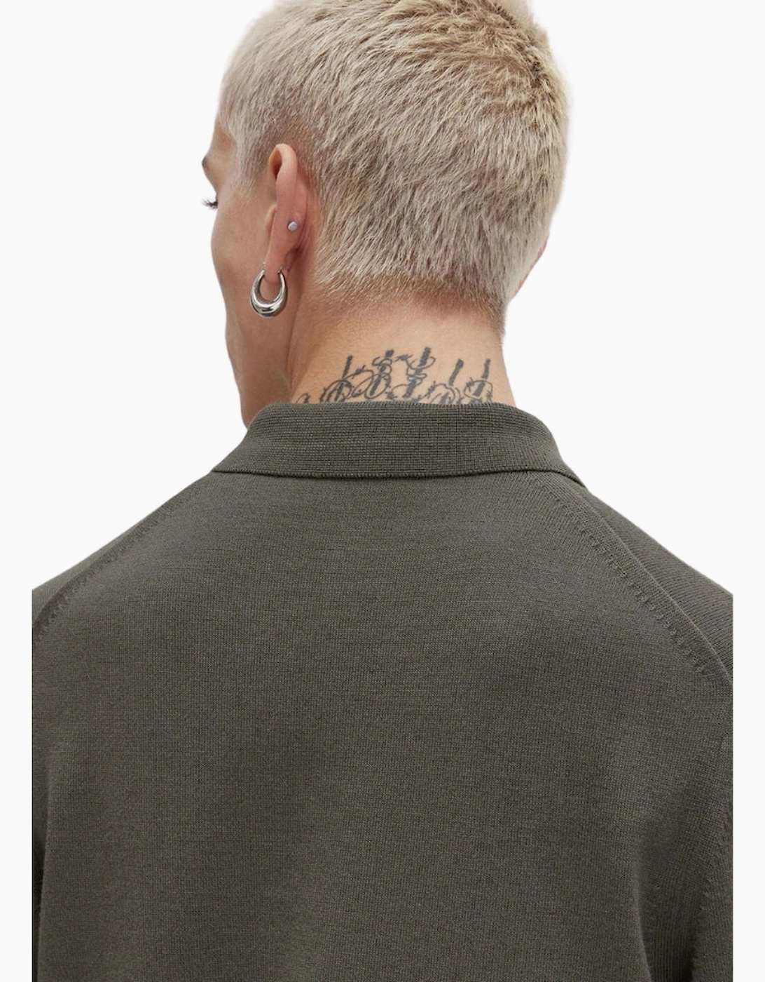Fred Perry Plain Field Green Long Sleeve Knitted Polo