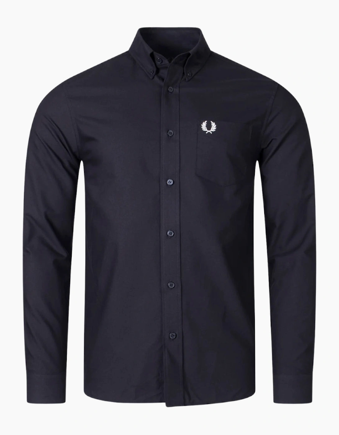 Fred Perry Plain Black Long Sleeve Oxford Shirt, 4 of 3