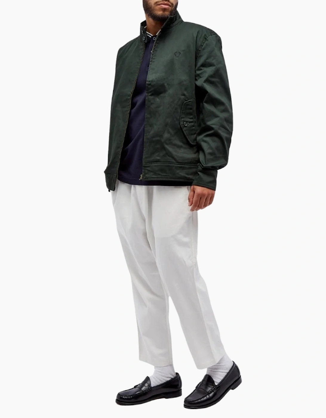 Fred Perry Waxed Night Green Harrington Jacket