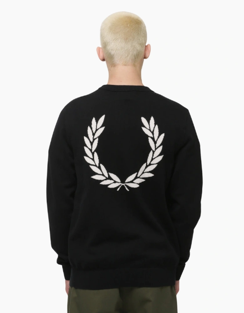 Fred Perry Graphic Laurel Wreath Black Jumper