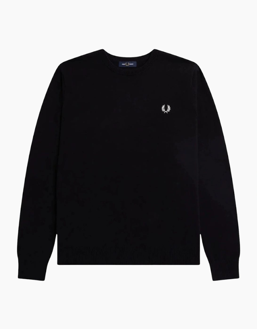 Fred Perry Graphic Laurel Wreath Black Jumper, 6 of 5