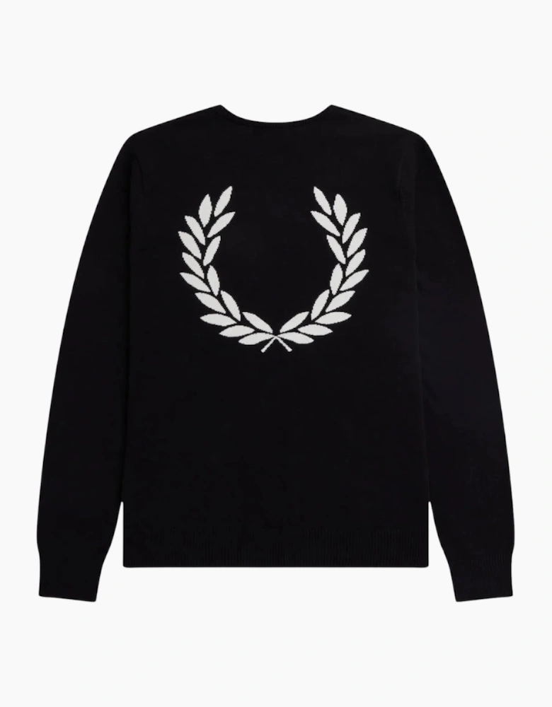 Fred Perry Graphic Laurel Wreath Black Jumper