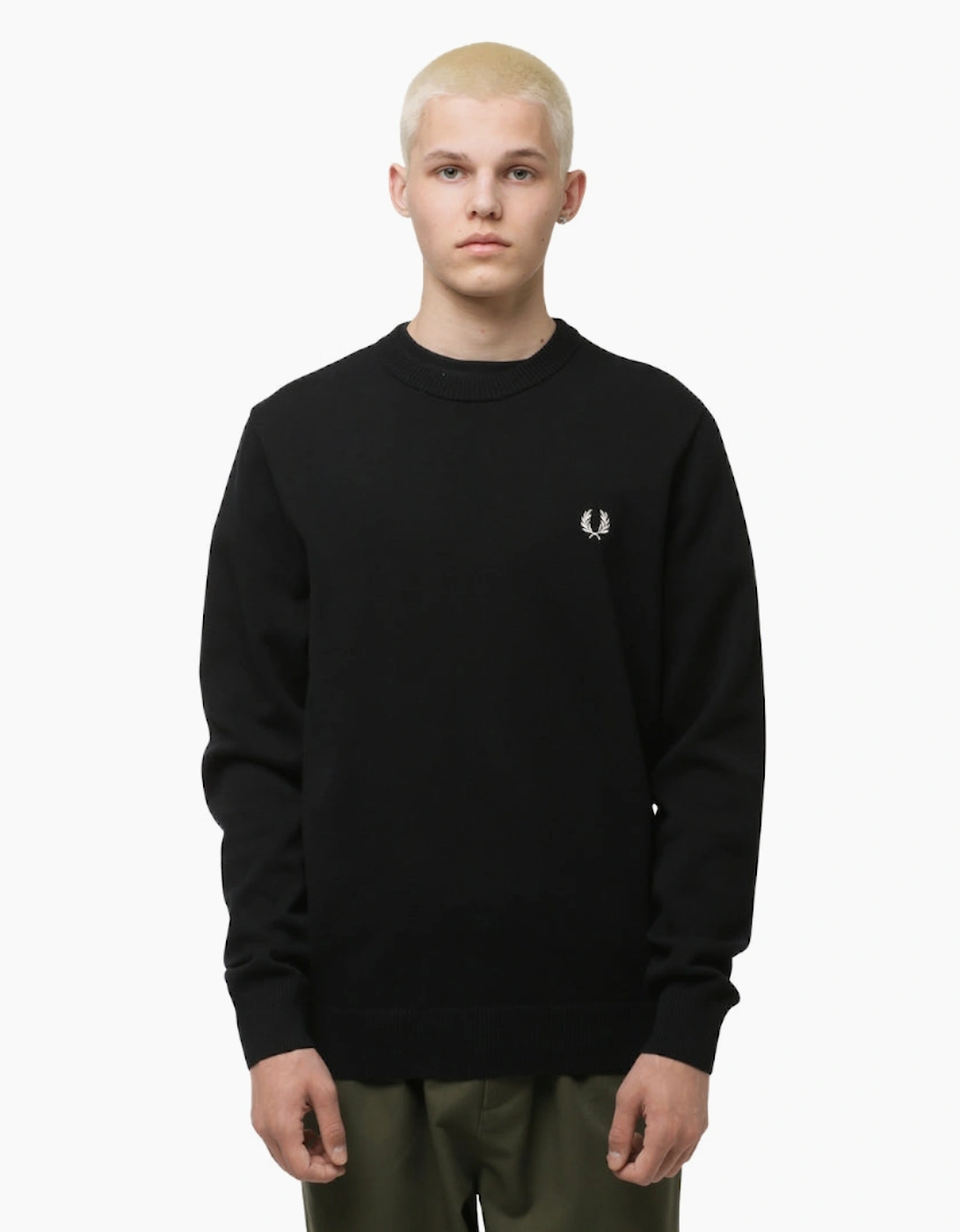 Fred Perry Graphic Laurel Wreath Black Jumper
