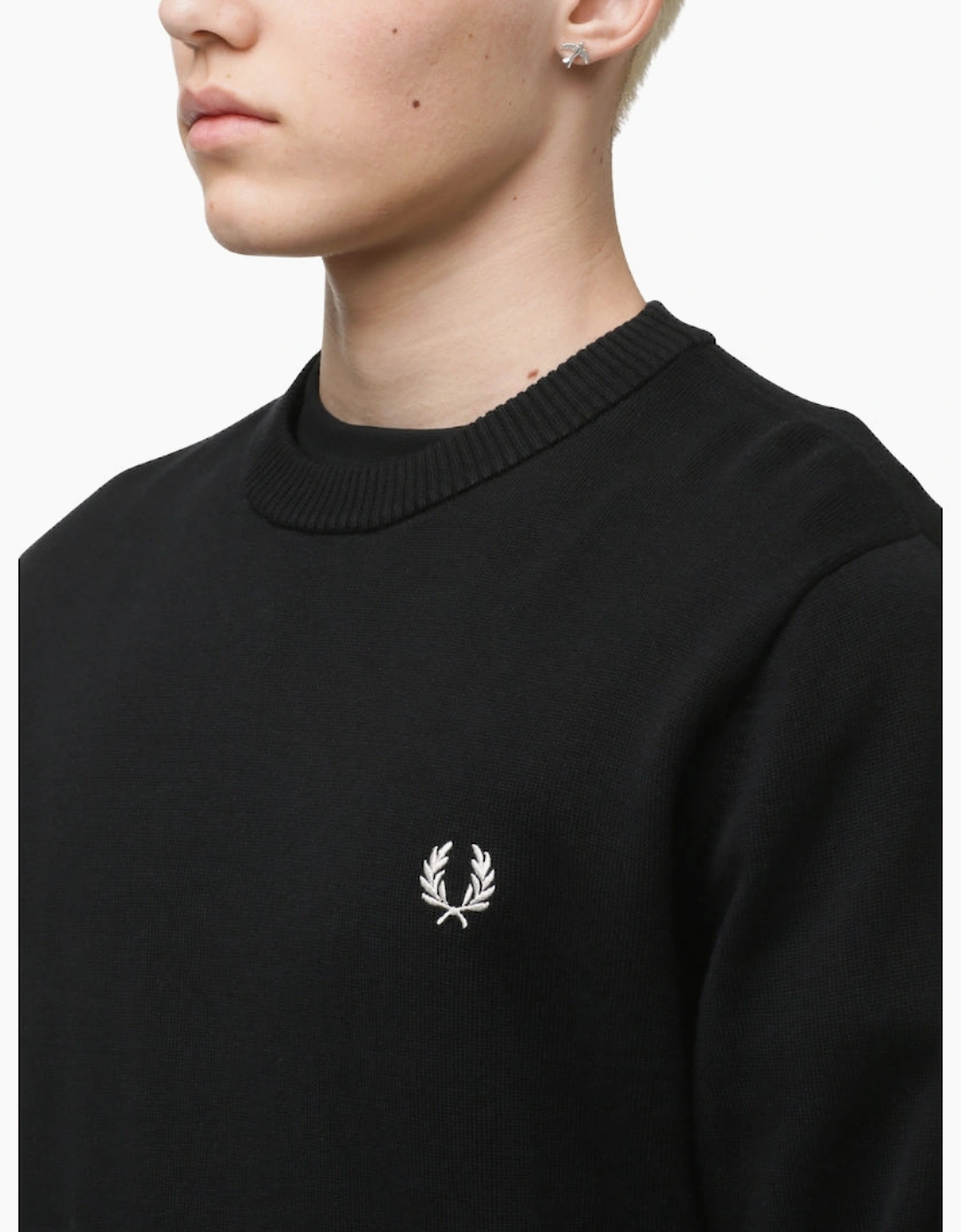 Fred Perry Graphic Laurel Wreath Black Jumper