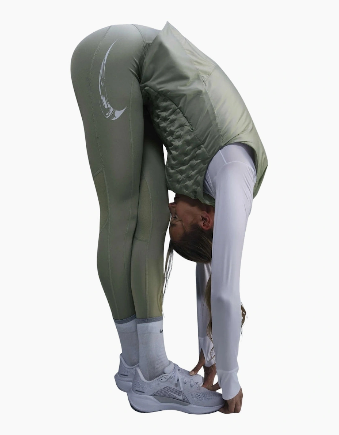 Nike Mid-Rise 7/8 Length With Pocket Green Running Leggings