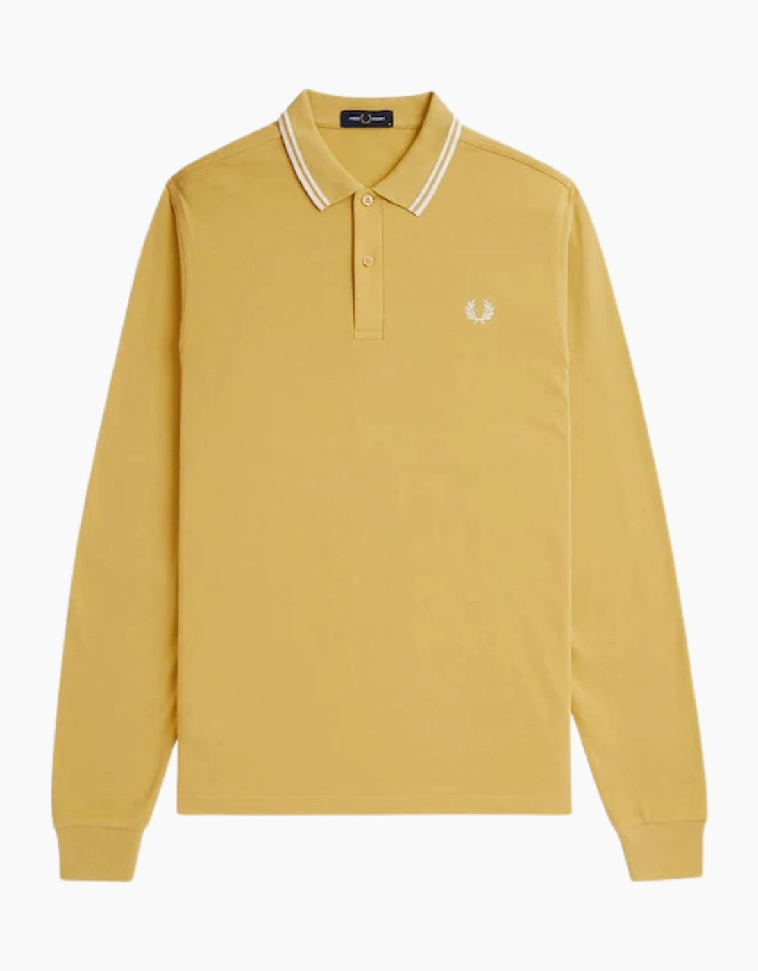 Fred Perry Black Twin Tipped Collar Honeycomb Long Sleeve Polo Shirt, 6 of 5