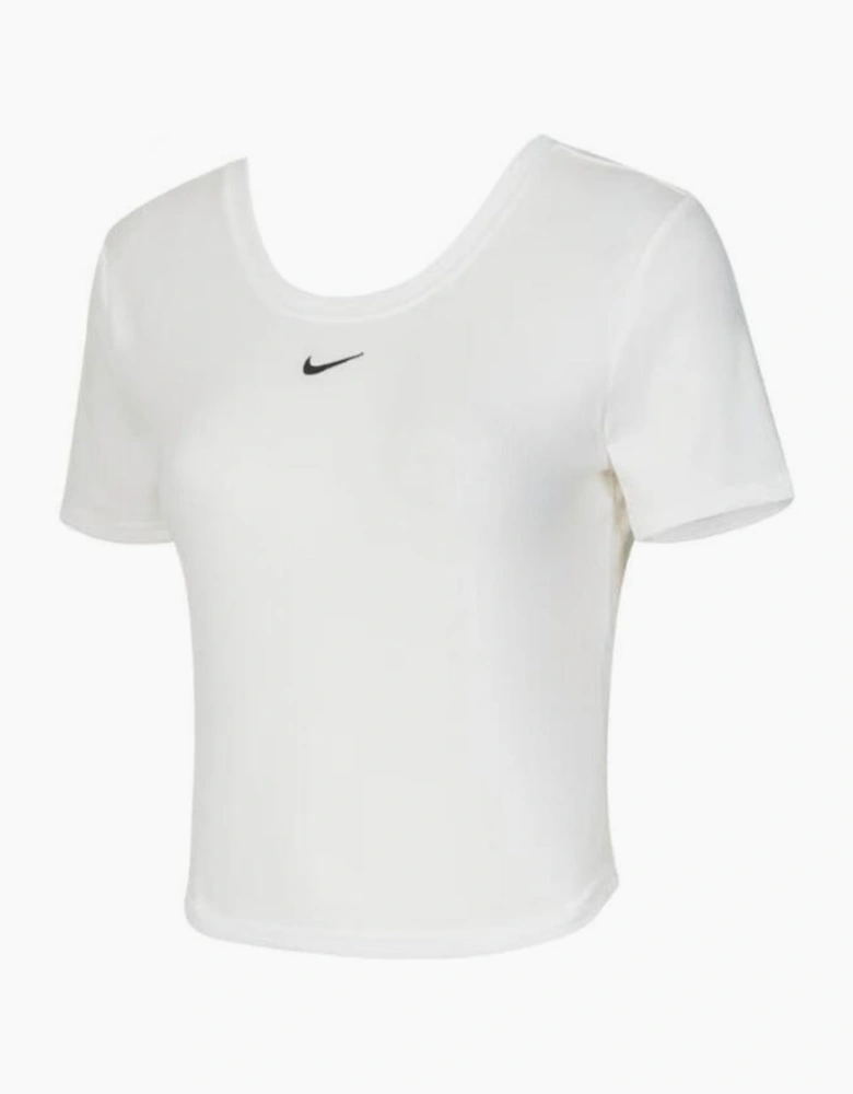 Nike Tight Scoop-Back Short-Sleeve Mini-Rib Tan Top