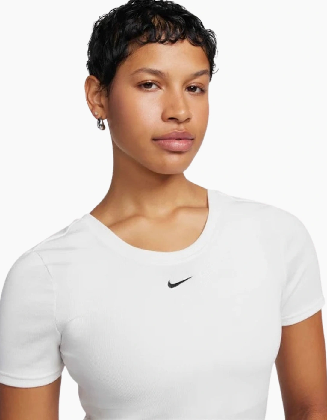 Nike Tight Scoop-Back Short-Sleeve Mini-Rib Tan Top