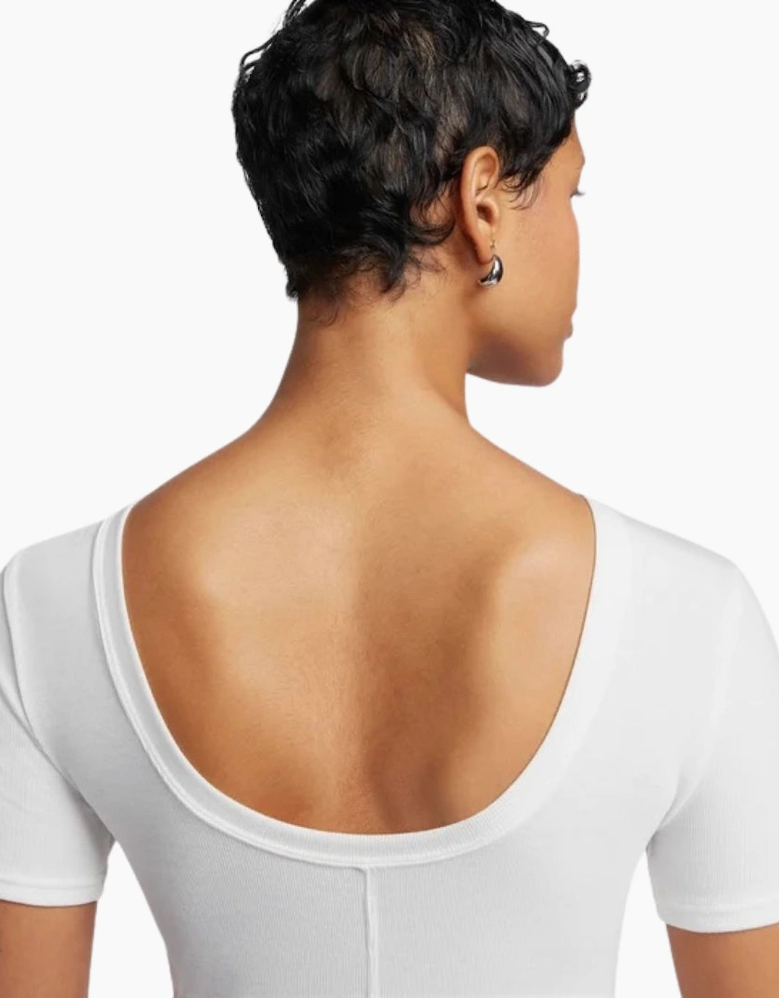 Nike Tight Scoop-Back Short-Sleeve Mini-Rib Tan Top