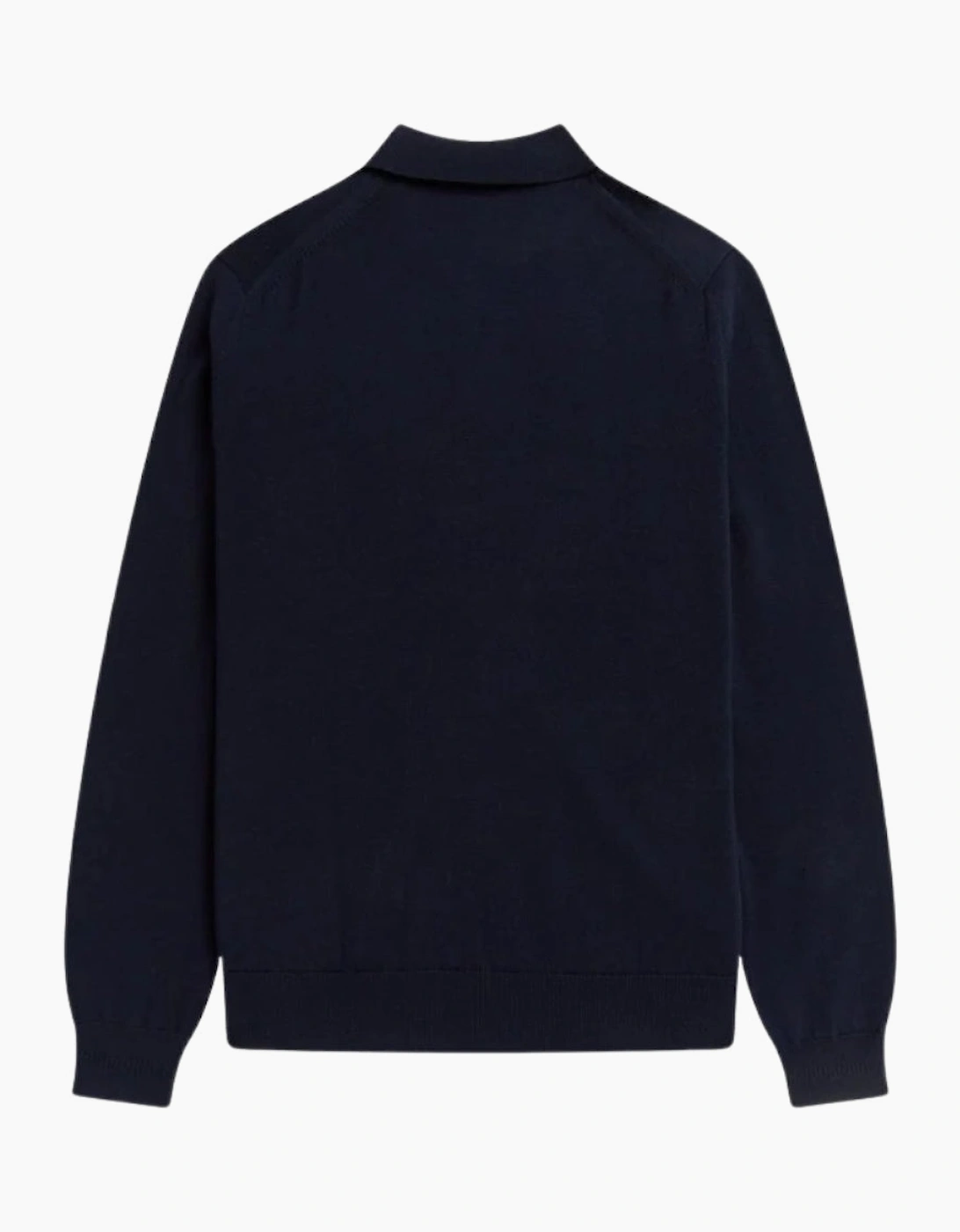 Fred Perry Classic Knitted Long Sleeve Navy Polo Shirt