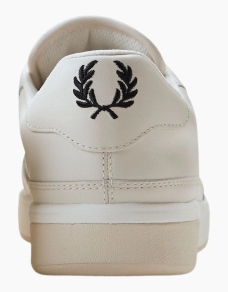 Fred Perry B300 Textured Leather Porcelain Trainers