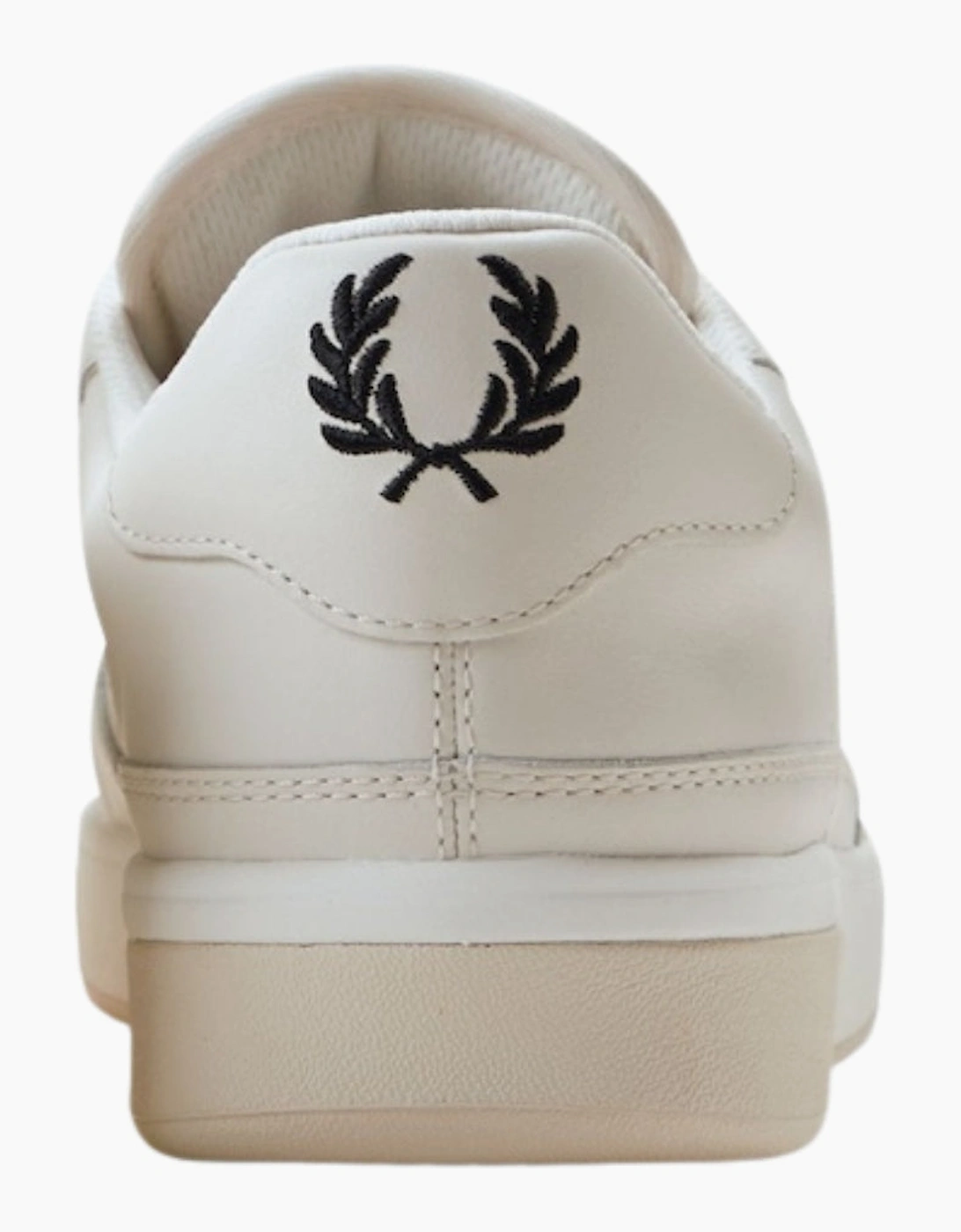 Fred Perry B300 Textured Leather Porcelain Trainers