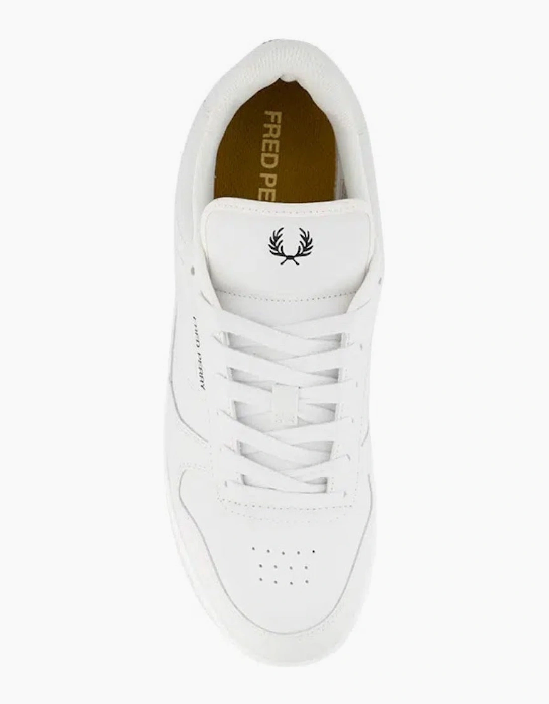 Fred Perry B300 Textured Leather Porcelain Trainers
