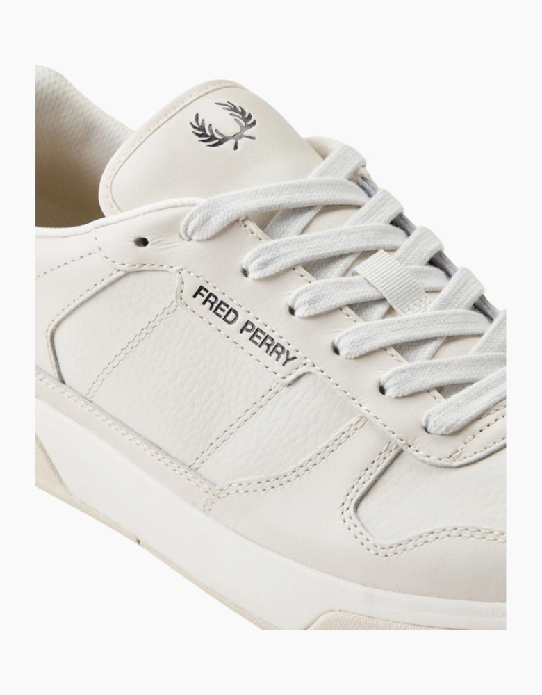 Fred Perry B300 Textured Leather Porcelain Trainers