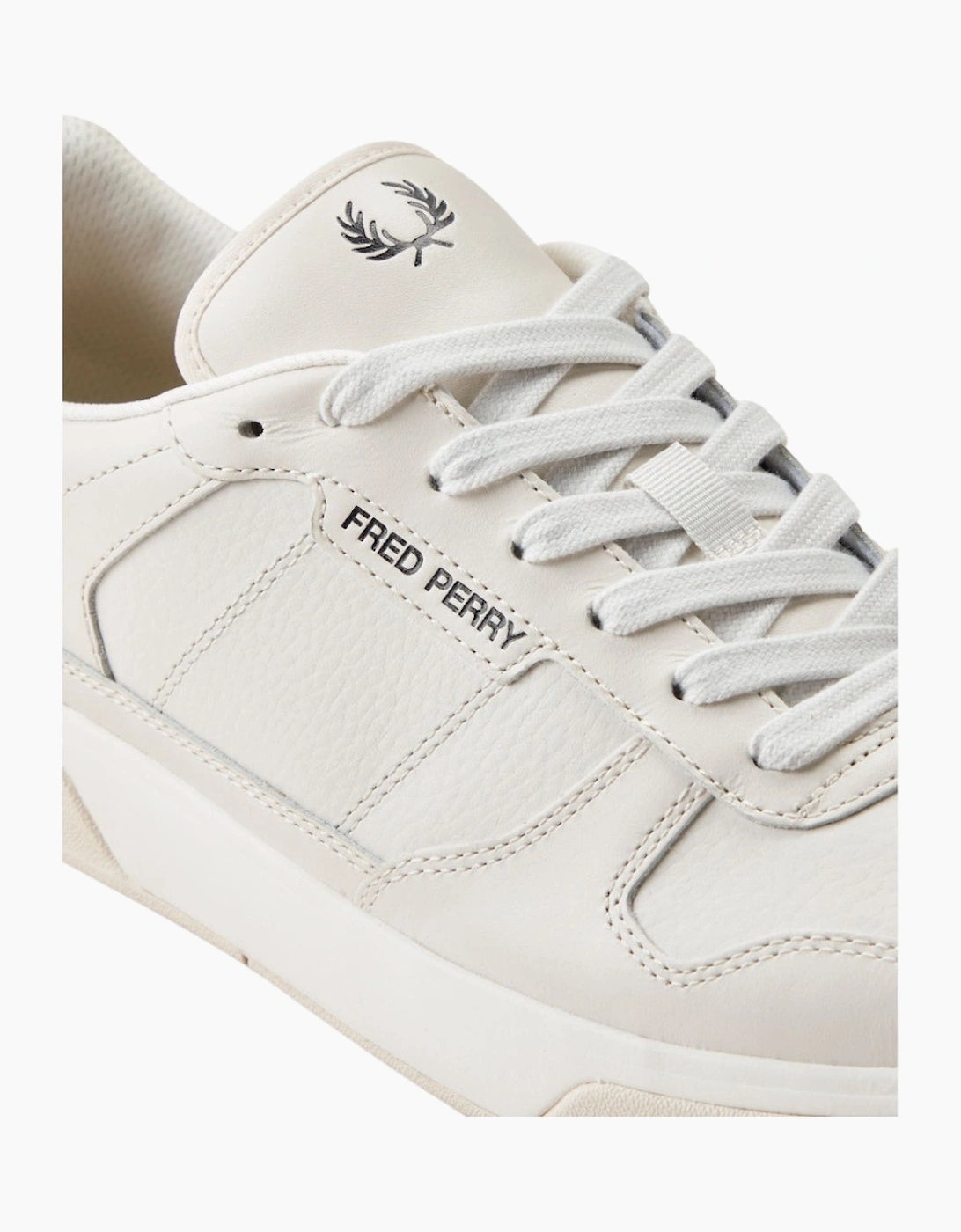 Fred Perry B300 Textured Leather Porcelain Trainers