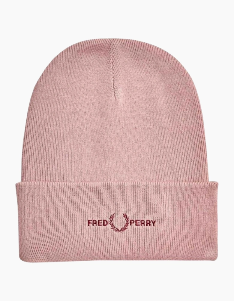 Fred Perry Embroidered Dusty Rose Beanie