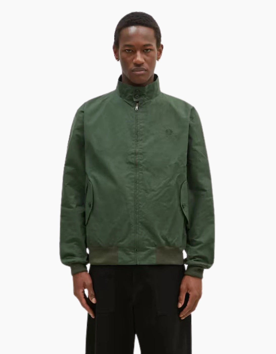 Fred Perry Made In England Waxed Night Green Harrington Jacket