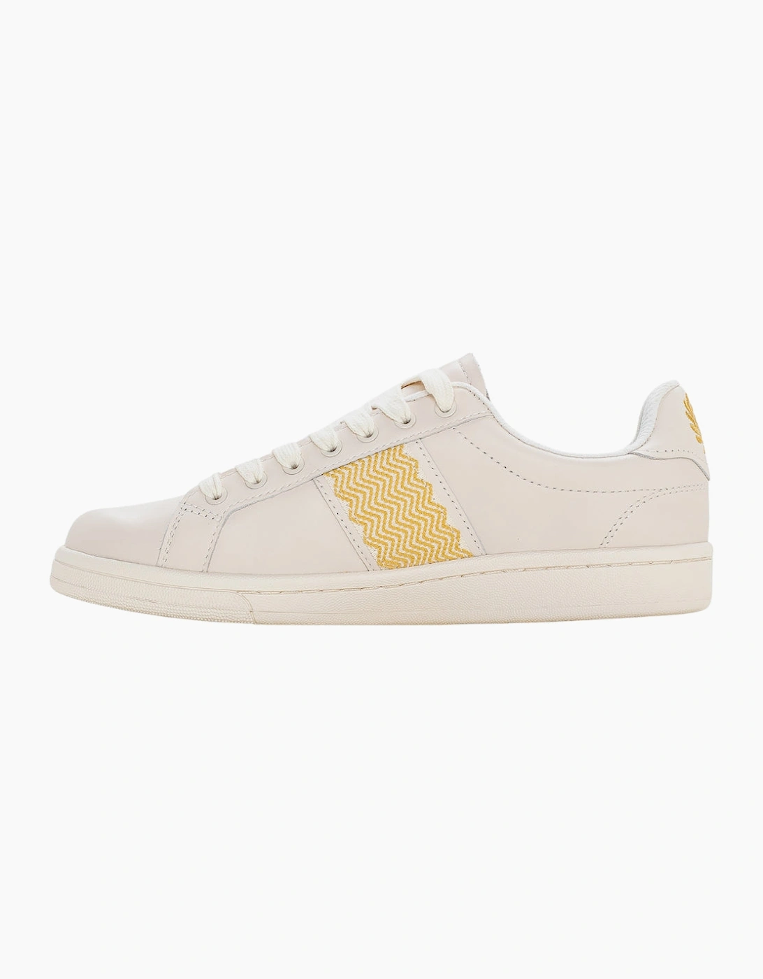 Fred Perry B721 Leather Tape Detail Ecru Trainers