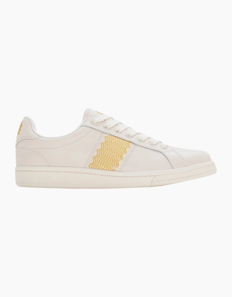 Fred Perry B721 Leather Tape Detail Ecru Trainers