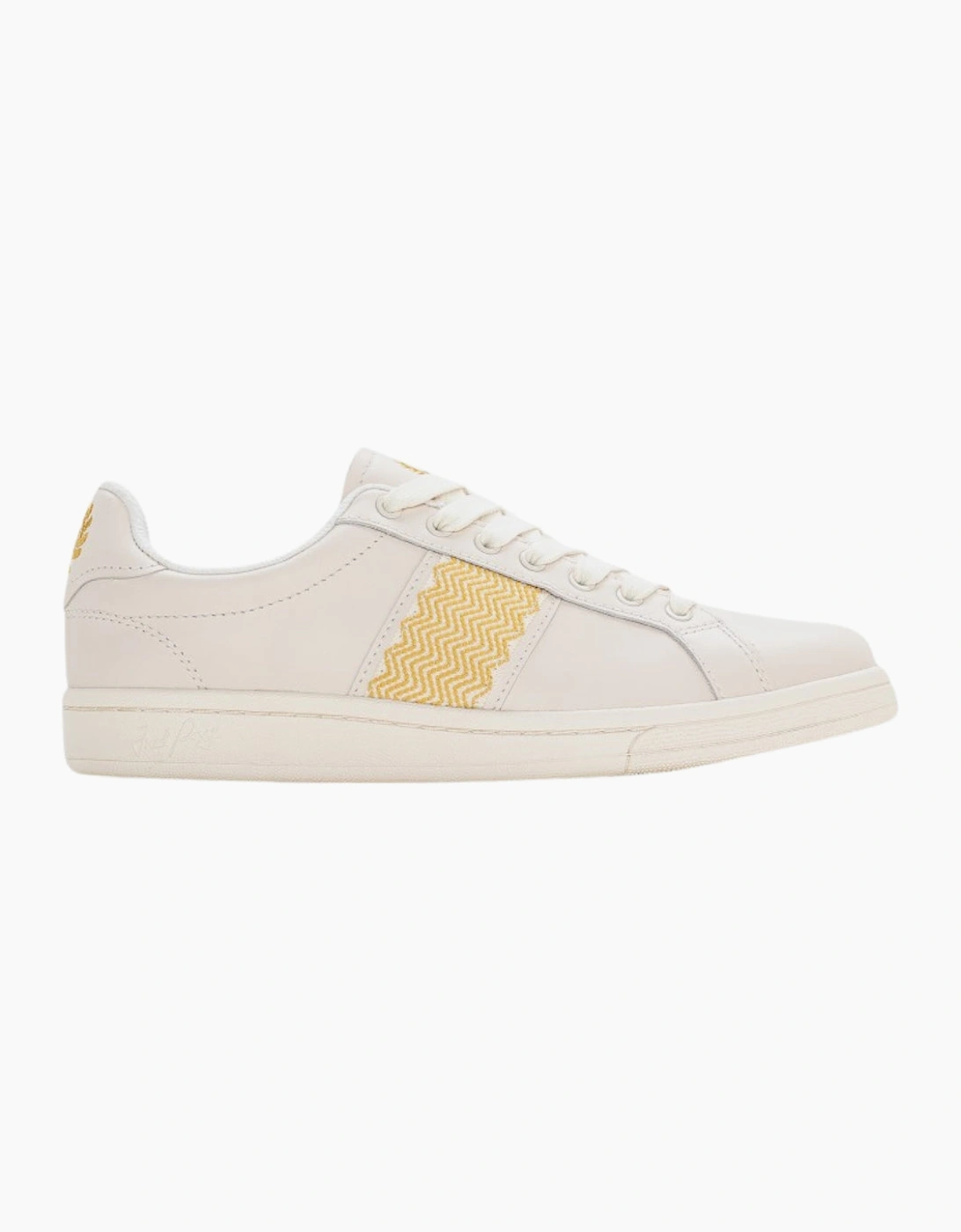 Fred Perry B721 Leather Tape Detail Ecru Trainers, 6 of 5