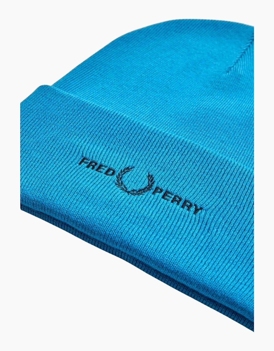 Fred Perry Embroidered Cyber Blue Beanie