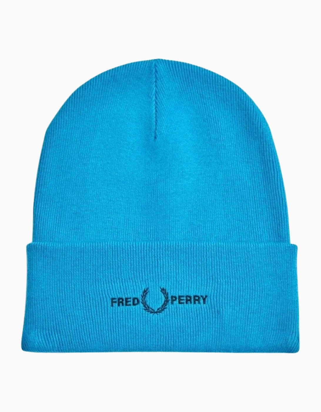 Fred Perry Embroidered Cyber Blue Beanie