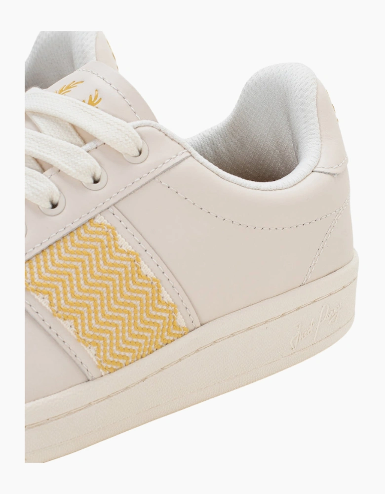 Fred Perry B721 Leather Tape Detail Ecru Trainers