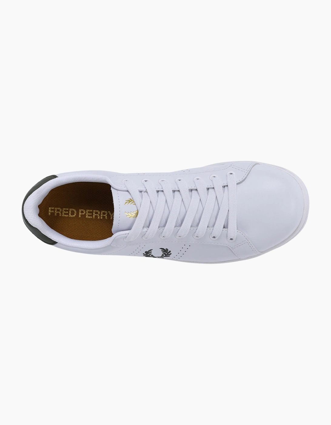 Fred Perry B721 White LW Green Leather Trainers