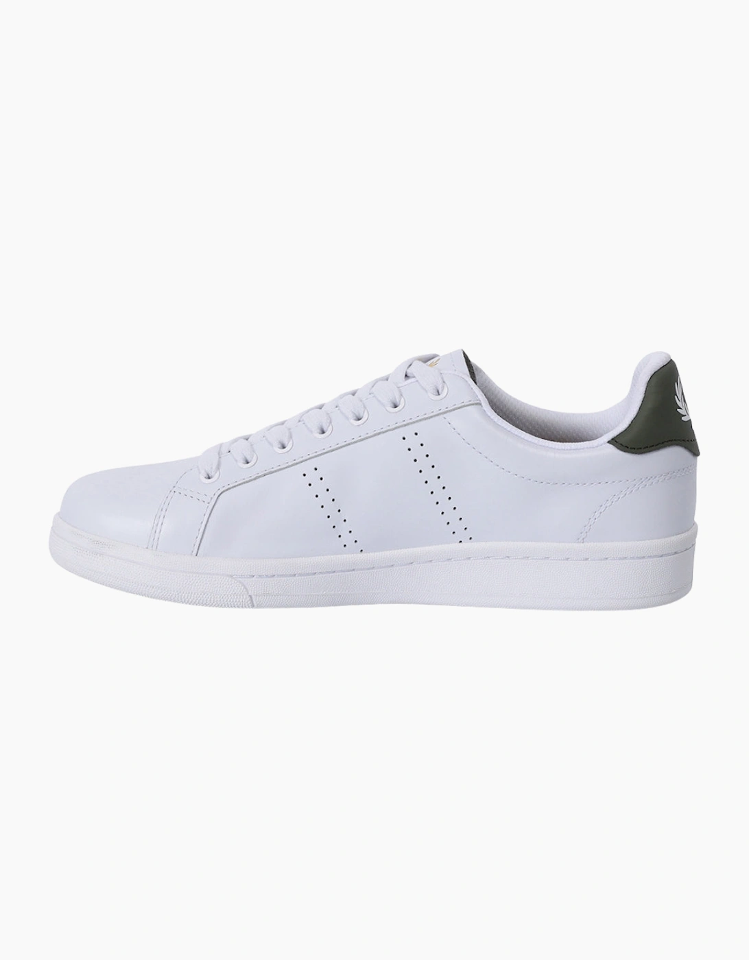 Fred Perry B721 White LW Green Leather Trainers